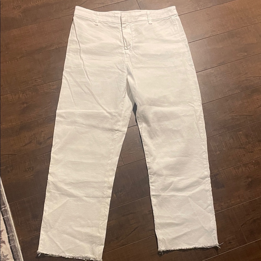 Frank & Eileen Kinsale White Linen Button-Front linen pants